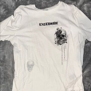 Men's White Skull Graphic Tee